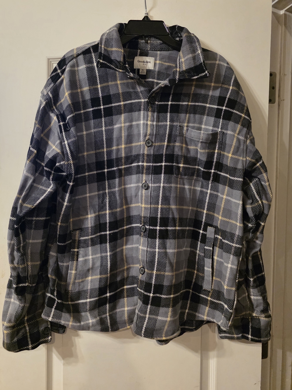 Goodfellow & Co Navy and Gray Plaid Button-Down Shirt
